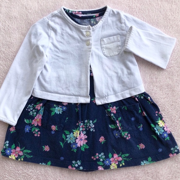 Carter's 2-Piece Bodysuit Dress & Cardigan Set 18M - Picture 2 of 7